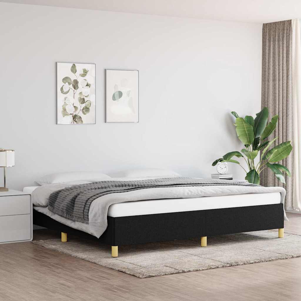 Vidaxl bedframe zonder matras stof zwart 200x200 cm