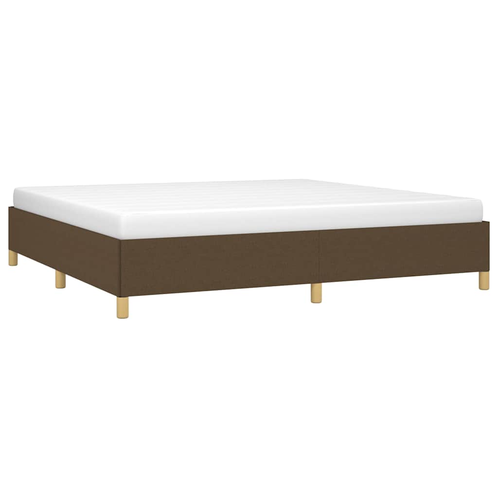 Vidaxl bedframe zonder matras stof donkerbruin 200x200 cm