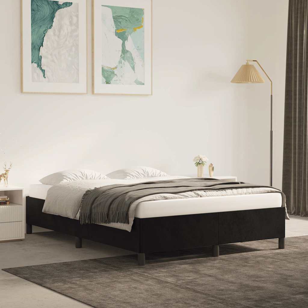 Vidaxl bedframe zonder matras 140x190 cm fluweel zwart