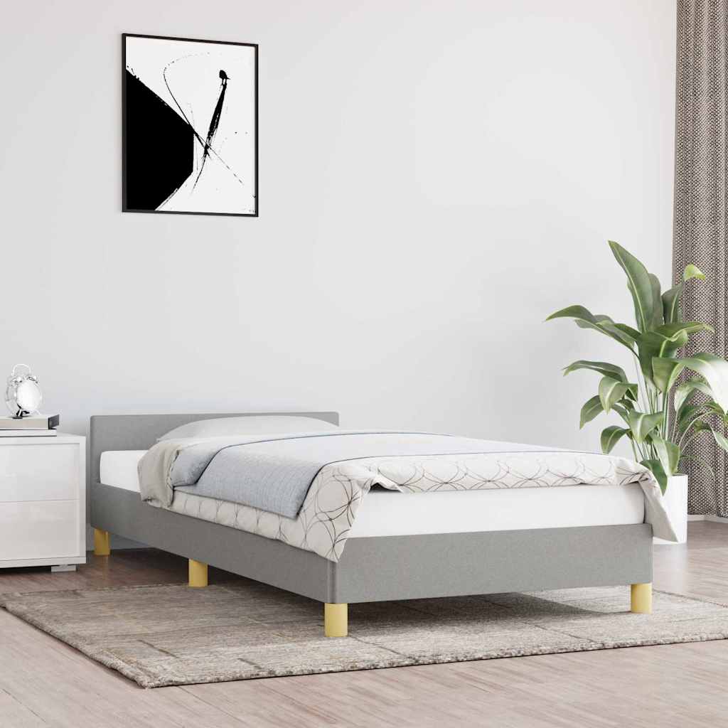 Vidaxl bedframe zonder matras 80x200 cm stof lichtgrijs