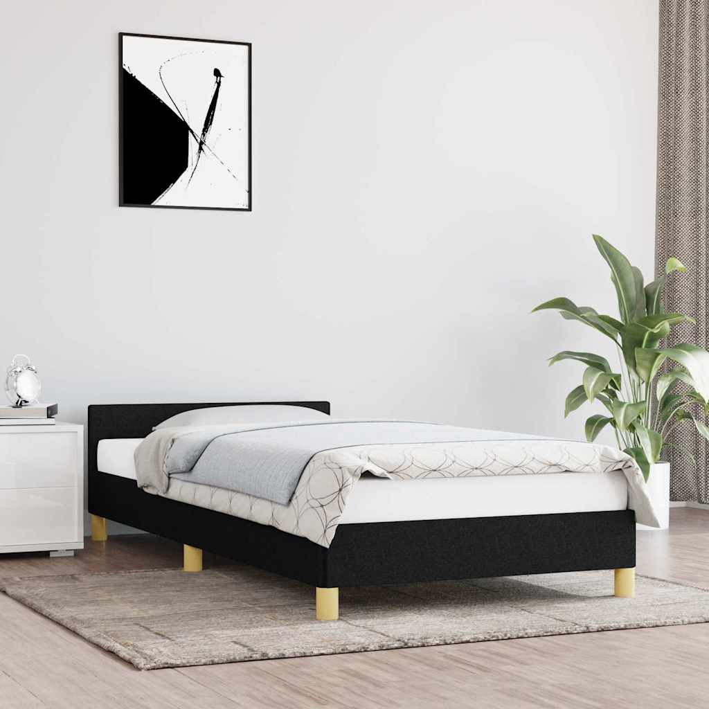 Vidaxl bedframe met hoofdeinde zonder matras 80x200 cm stof zwart
