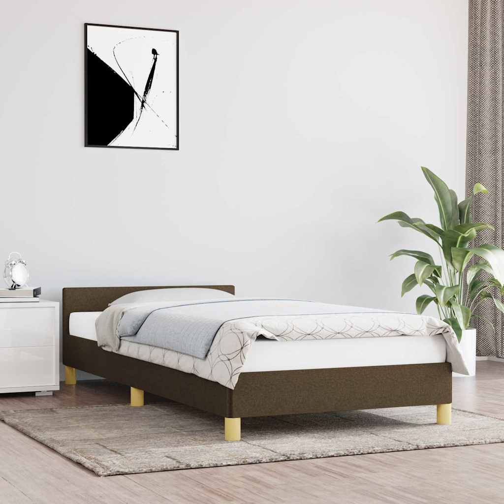 Vidaxl bedframe zonder matras 80x200 cm stof donkerbruin