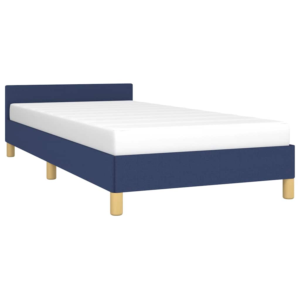 Vidaxl bedframe met hoofdeinde zonder matras 100x200 cm stof blauw