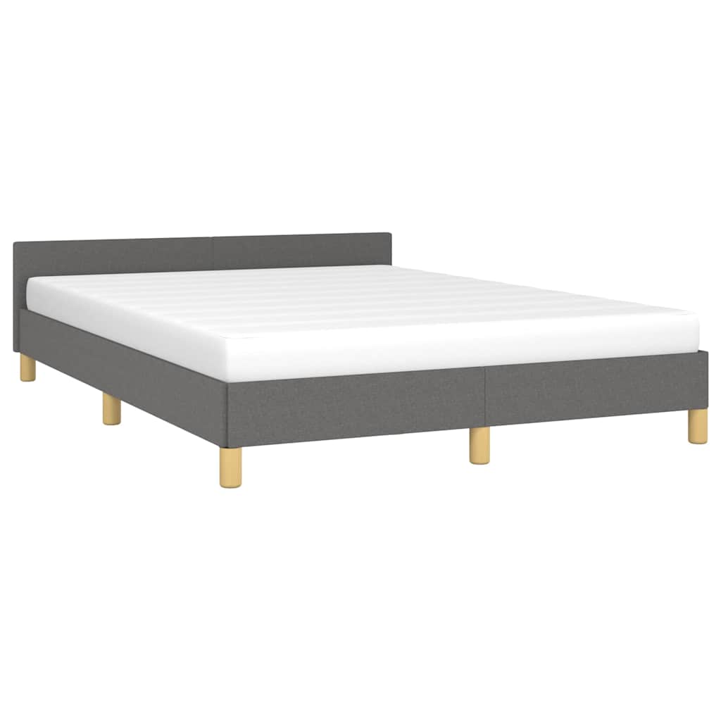 Vidaxl bedframe zonder matras stof donkergrijs 140x200 cm