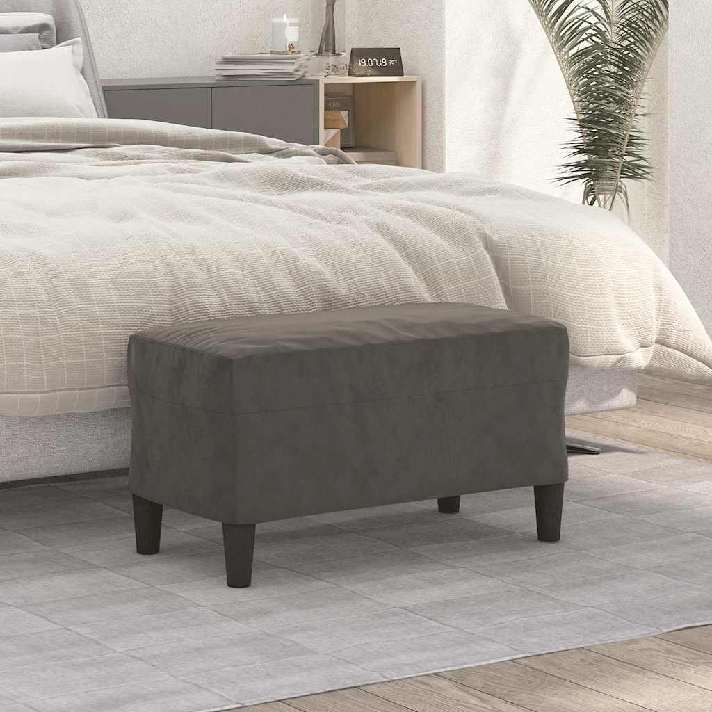 Vidaxl bankje 70x35x41 cm fluweel donkergrijs