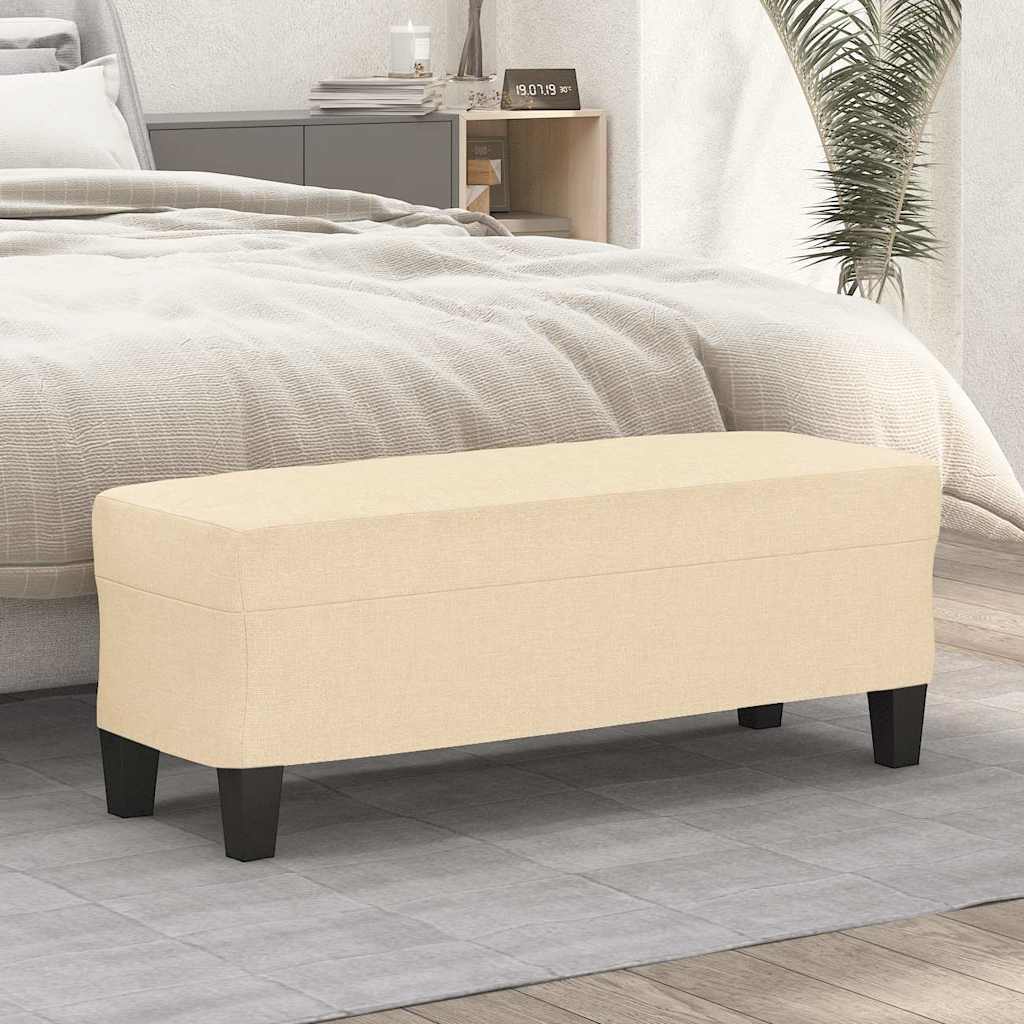 Vidaxl bankje 100x35x41 cm stof crèmekleurig