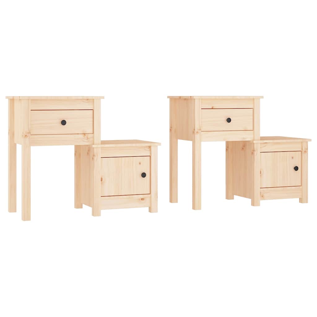 Vidaxl nachtkastjes 2 st 79,5x38x65,5 cm massief grenenhout