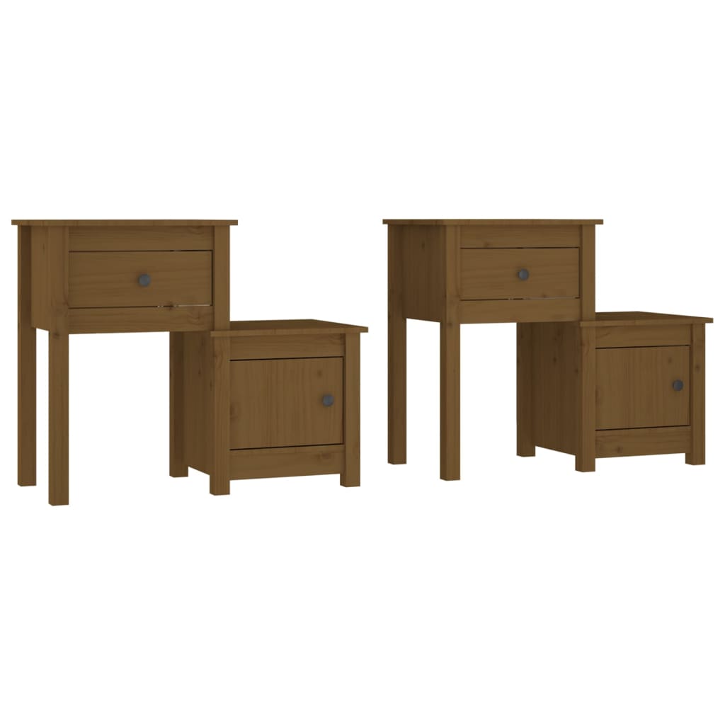 Vidaxl nachtkastjes 2 st 79,5x38x65,5 cm grenenhout honingbruin