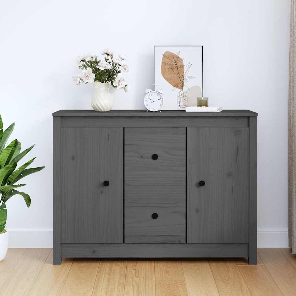 Vidaxl dressoir 100x35x74 cm massief grenenhout grijs