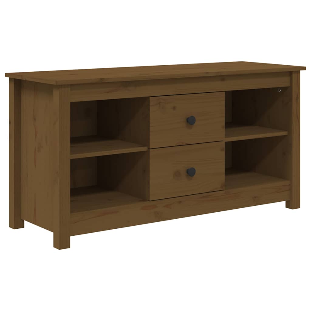 Vidaxl tv-meubel 103x36,5x52 cm massief grenenhout honingbruin