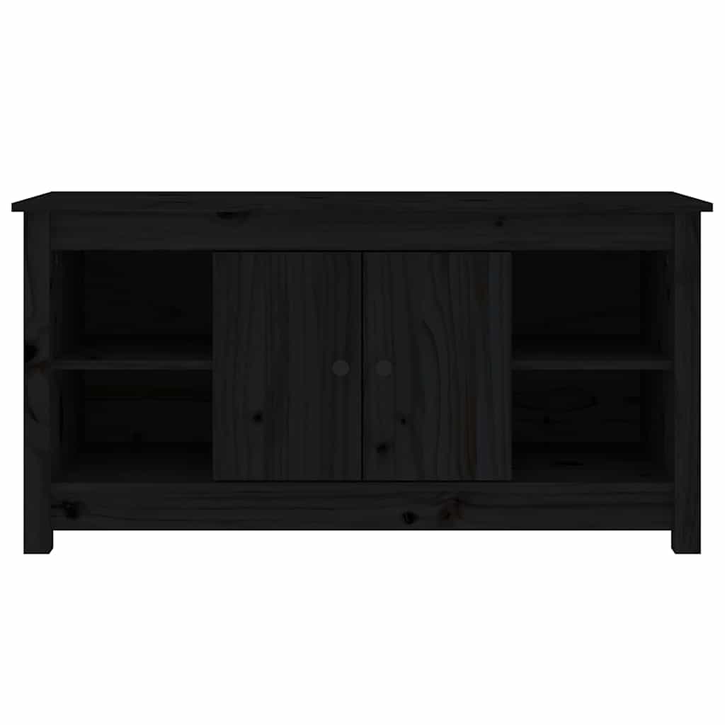 Vidaxl tv-meubel 103x36,5x52 cm massief grenenhout zwart