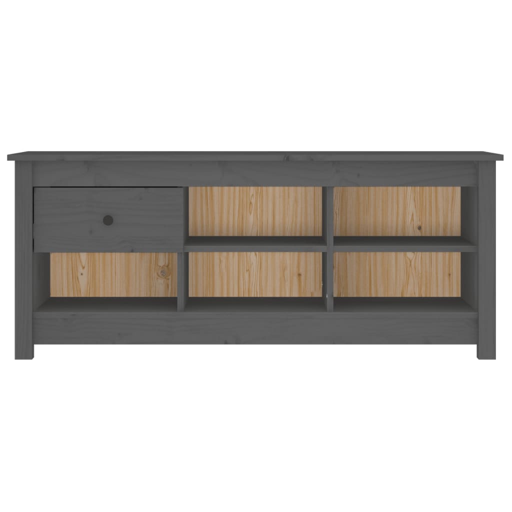Vidaxl -Schuhschrank 110x38x45,5 cm Festkieferngrau
