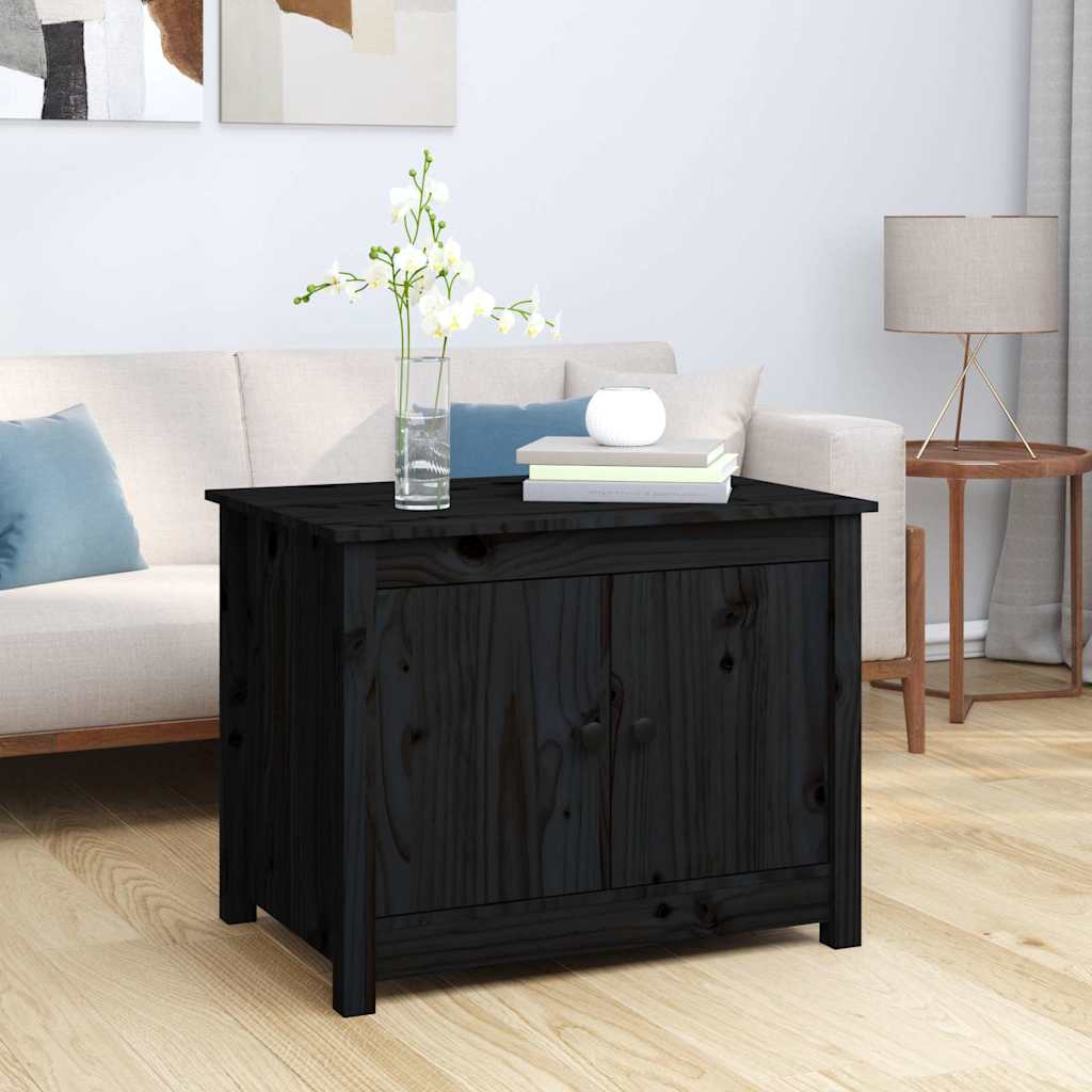 Vidaxl salontafel 71x49x55 cm massief grenenhout zwart