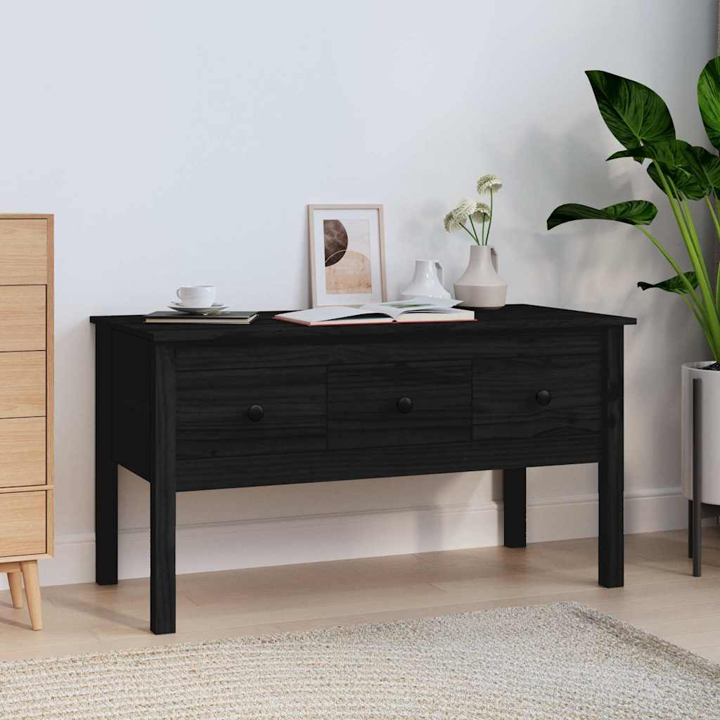 Vidaxl salontafel 102x49x55 cm massief grenenhout zwart