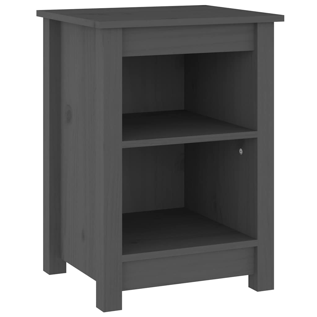 Vidaxl nachtkastje 40x35x55 cm massief grenenhout grijs