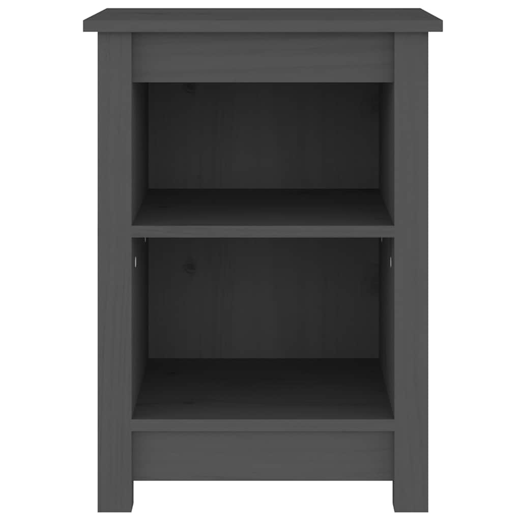 Vidaxl nachtkastje 40x35x55 cm massief grenenhout grijs