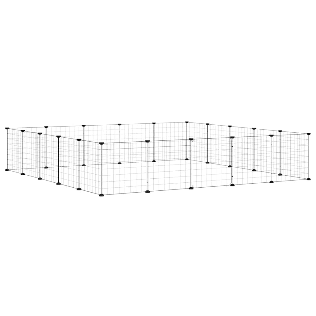 Vidaxl Haustiere Käfig mit Tür 20 Paneele 35x35 cm Stahl Schwarz