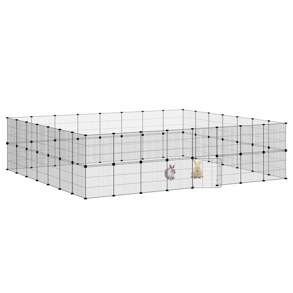 Vidaxl Pet Cage mit Tür 60 Paneele 35x35 cm Stahl Schwarz