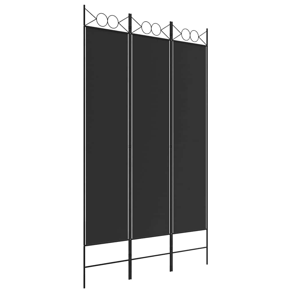 Vidaxl kamerscherm met 3 panelen 120x200 cm stof zwart