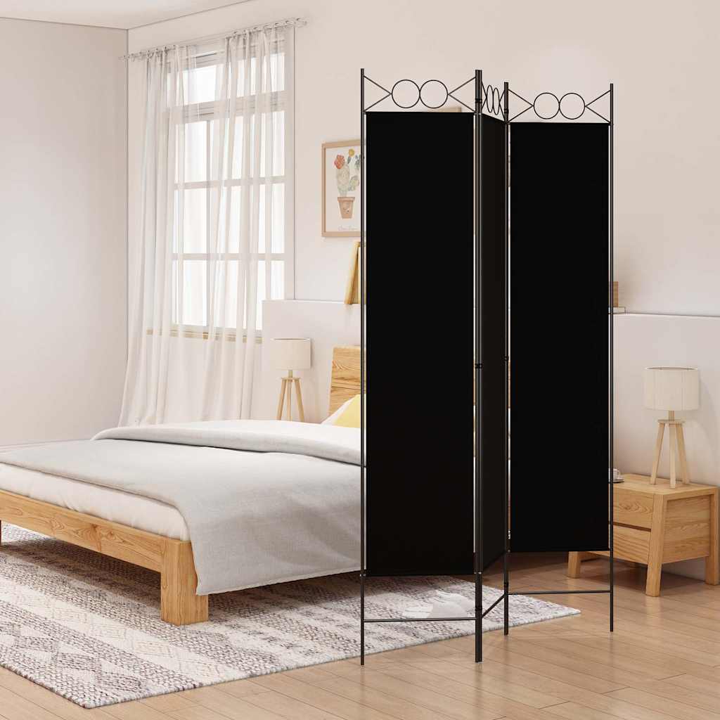Vidaxl kamerscherm met 3 panelen 120x200 cm stof zwart