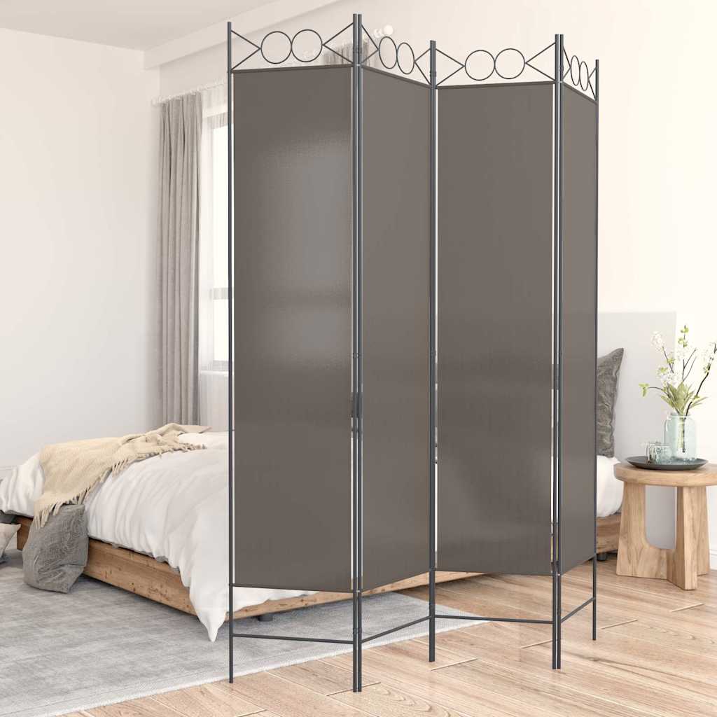Vidaxl kamerscherm met 4 panelen 160x200 cm stof antracietkleurig