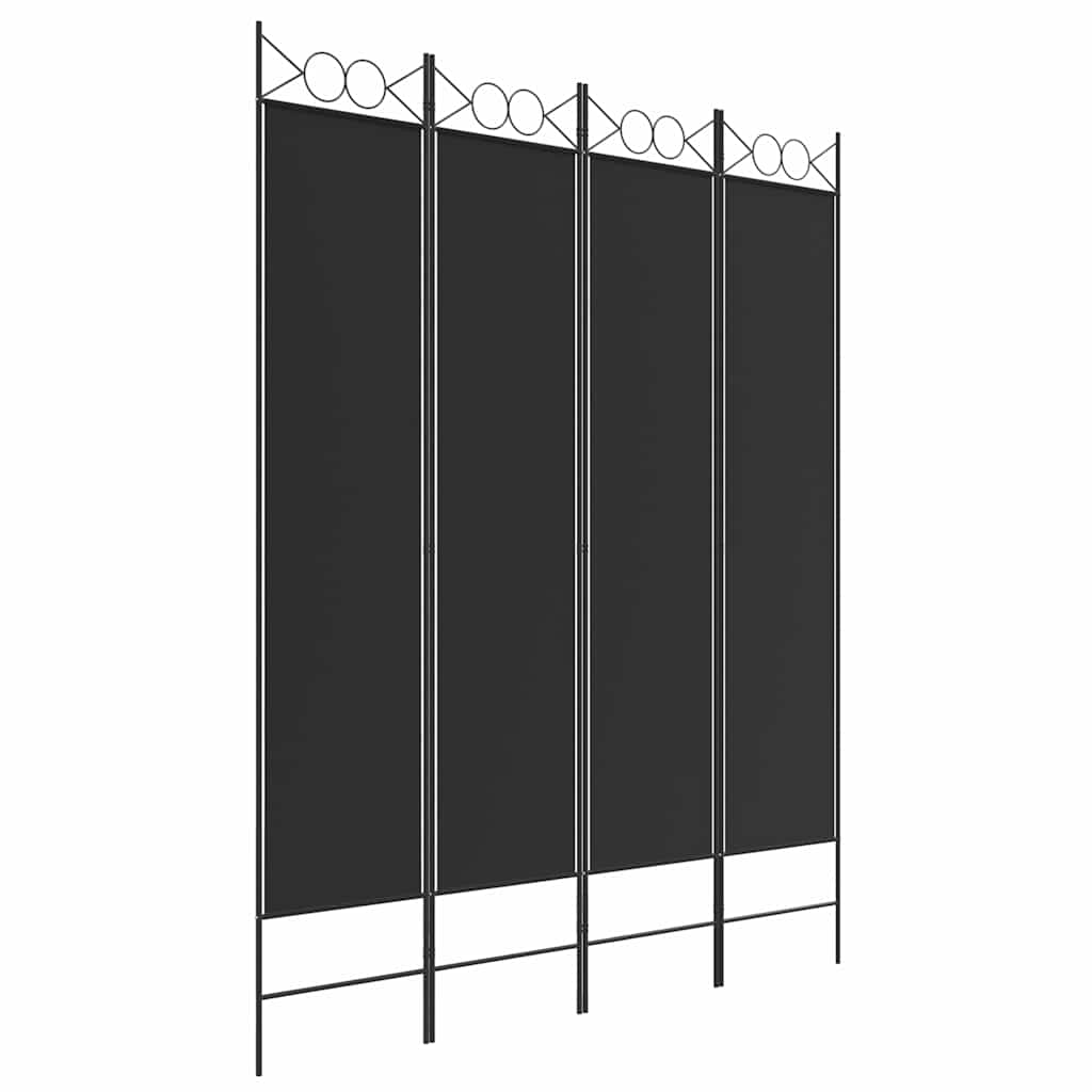Vidaxl kamerscherm met 4 panelen 160x200 cm stof zwart