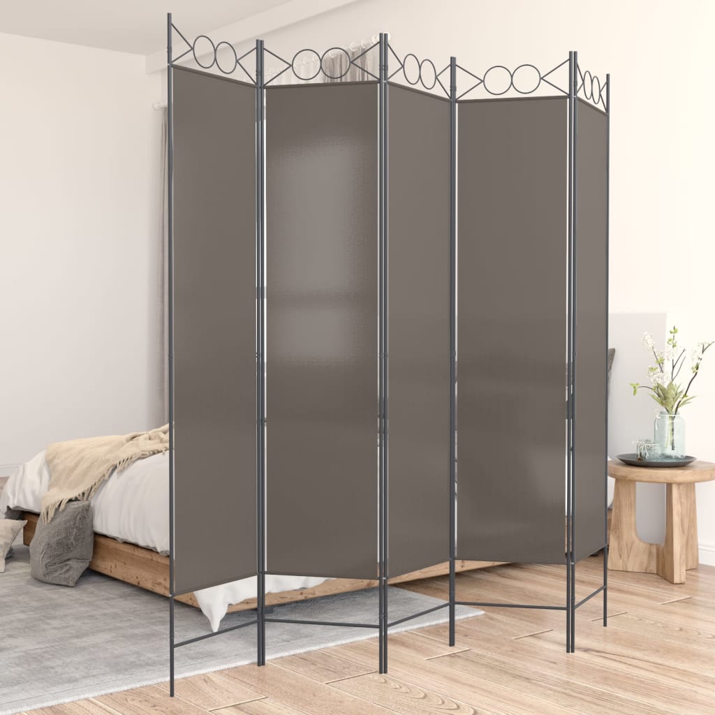 Vidaxl kamerscherm met 5 panelen 200x200 cm stof antracietkleurig