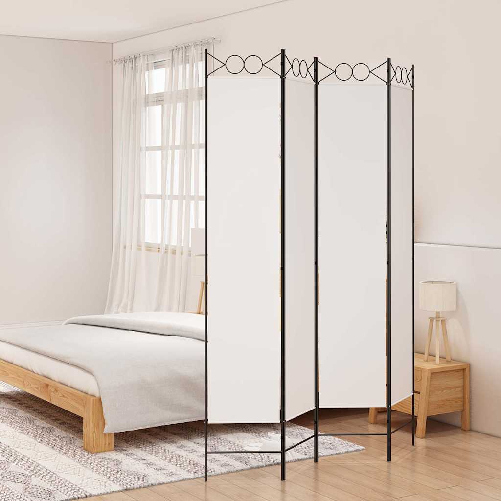 Vidaxl kamerscherm met 4 panelen 160x220 cm stof wit