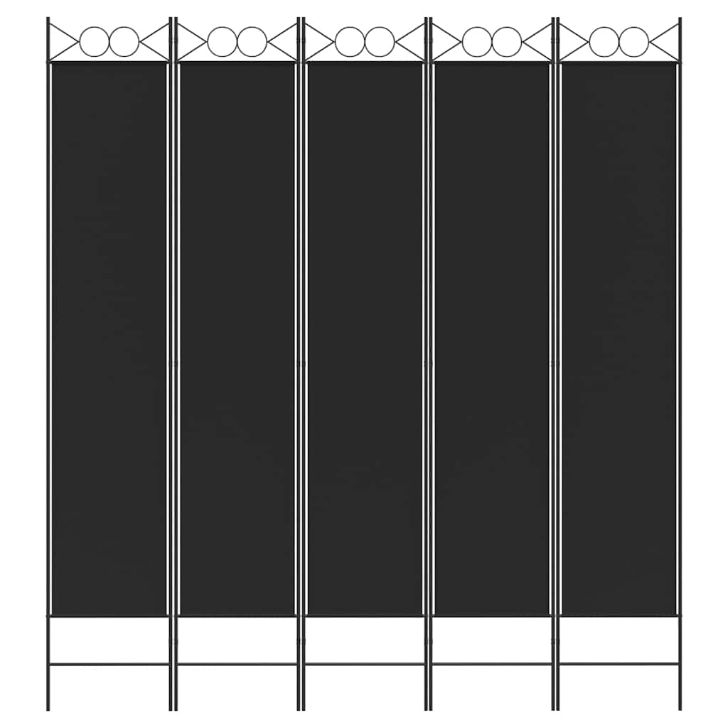 Vidaxl kamerscherm met 5 panelen 200x200 cm stof zwart