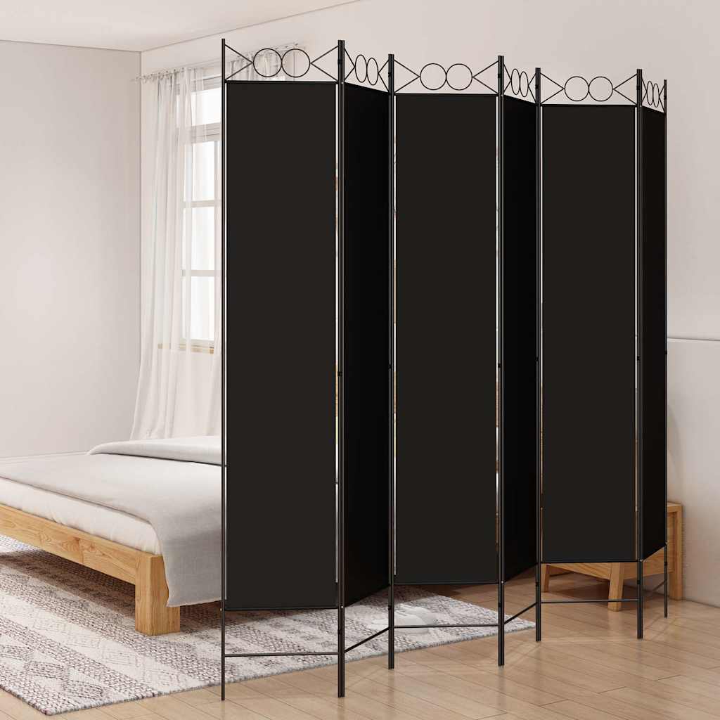 Vidaxl kamerscherm met 6 panelen 240x220 cm stof zwart
