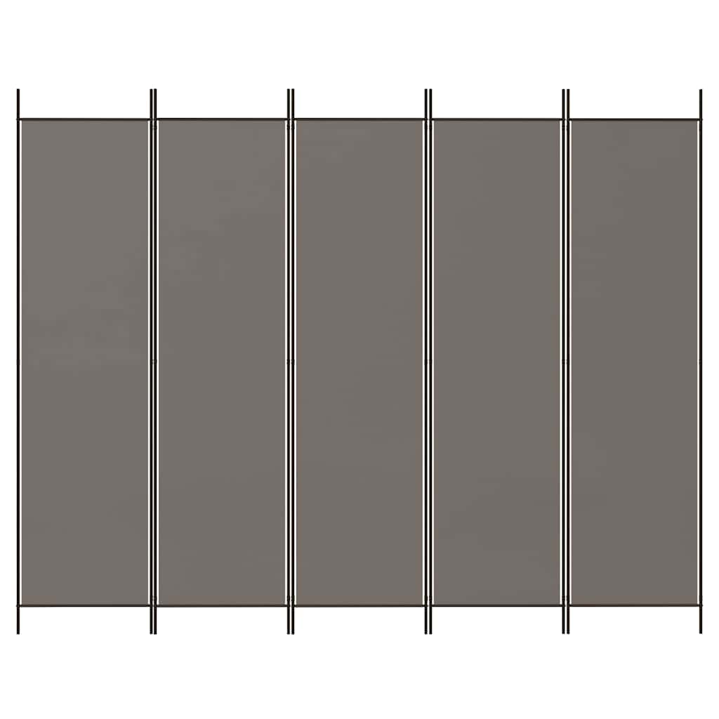 Vidaxl kamerscherm met 5 panelen 250x200 cm stof antracietkleurig