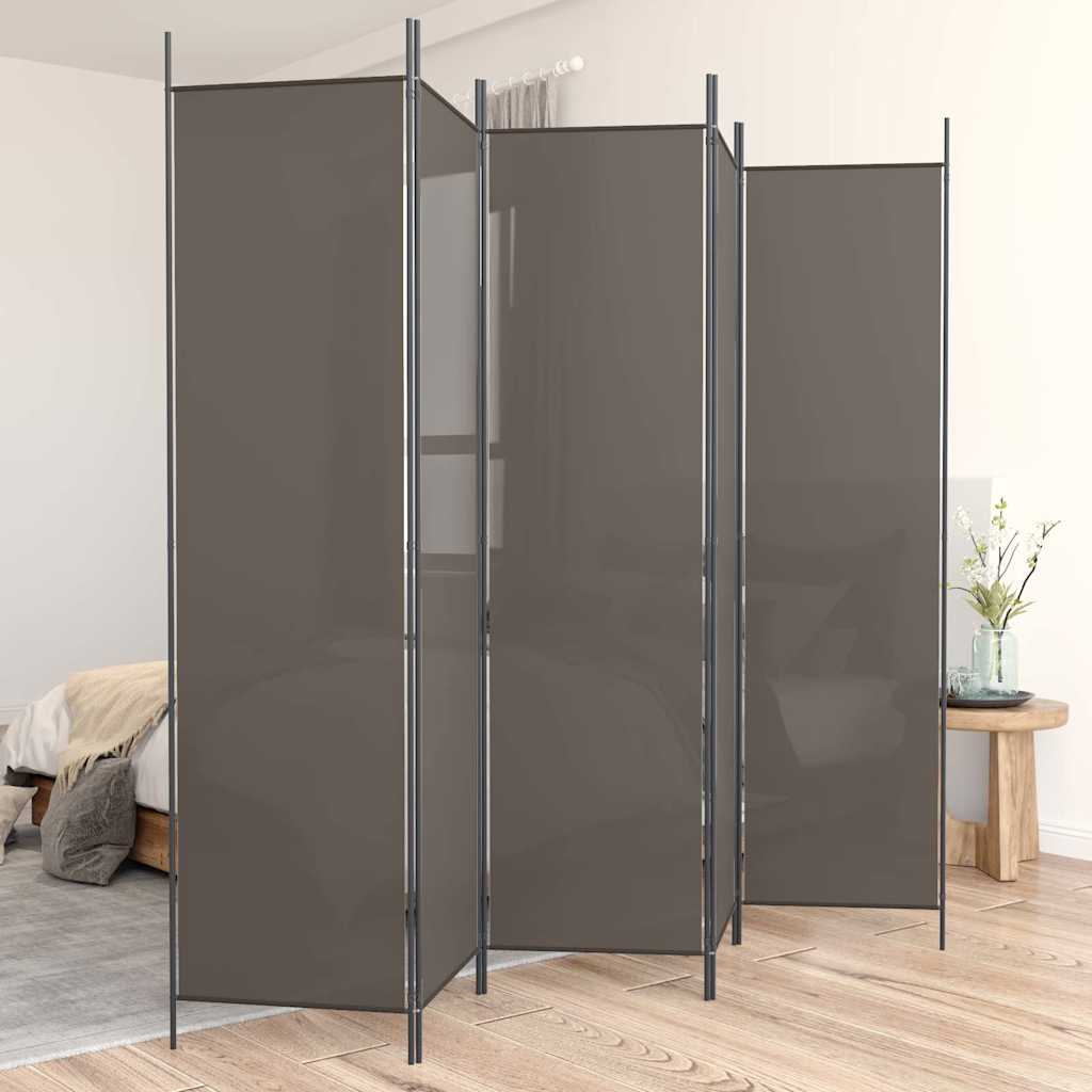 Vidaxl kamerscherm met 5 panelen 250x200 cm stof antracietkleurig