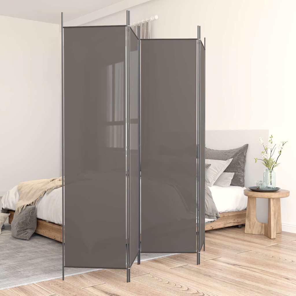 Vidaxl kamerscherm met 4 panelen 200x220 cm stof antracietkleurig
