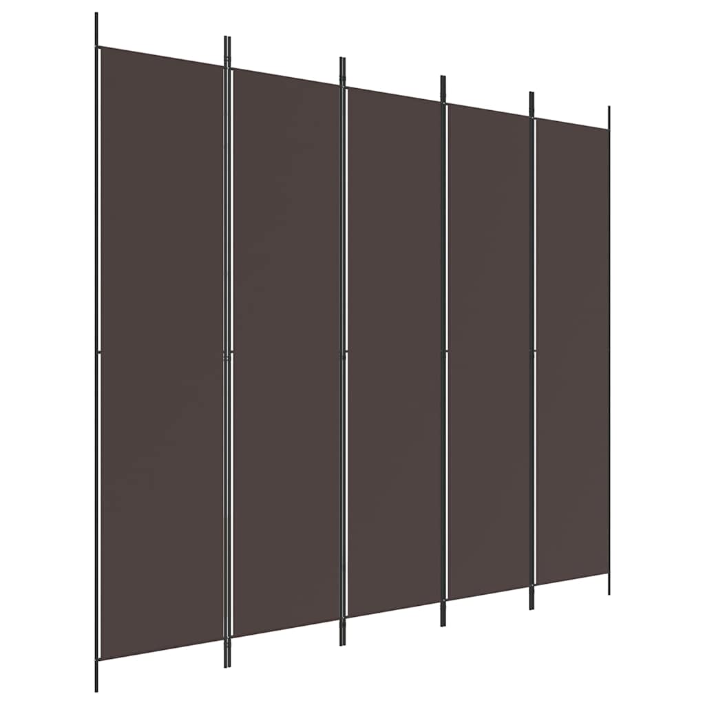 Vidaxl kamerscherm met 5 panelen 250x220 cm stof bruin