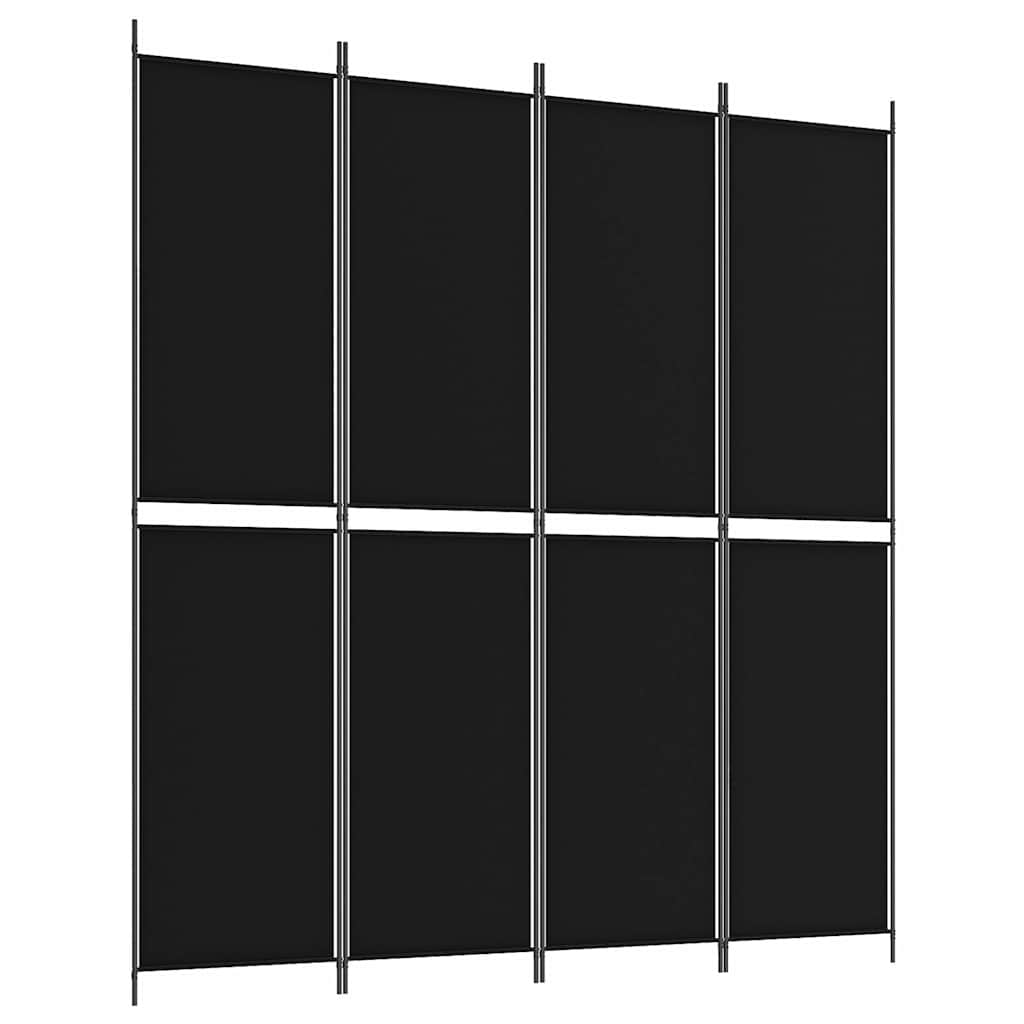 Vidaxl kamerscherm met 4 panelen 200x220 cm stof zwart