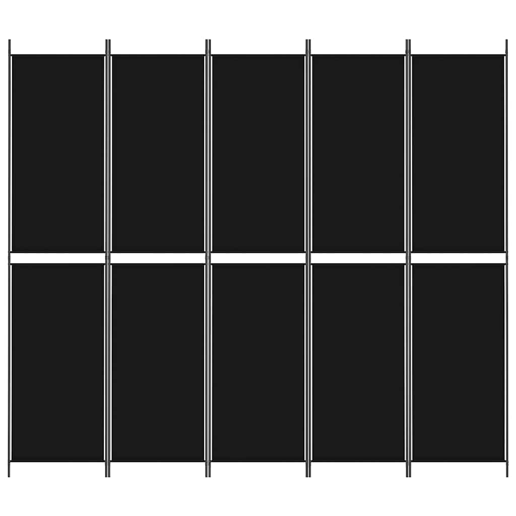 Vidaxl kamerscherm met 5 panelen 250x220 cm stof zwart