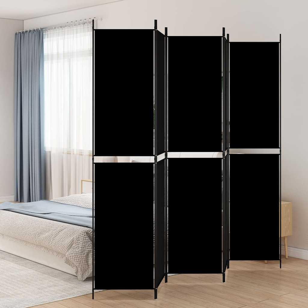 Vidaxl kamerscherm met 5 panelen 250x220 cm stof zwart
