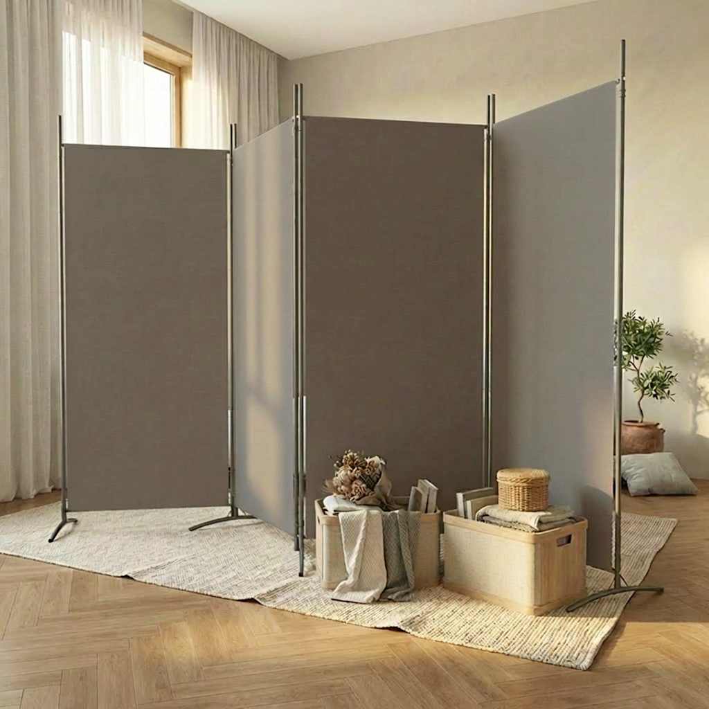 Vidaxl kamerscherm met 4 panelen 346x180 cm stof antracietkleurig