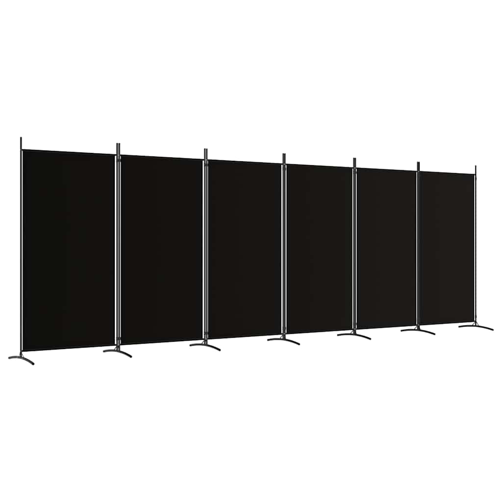 Vidaxl kamerscherm met 6 panelen 520x180 cm stof zwart