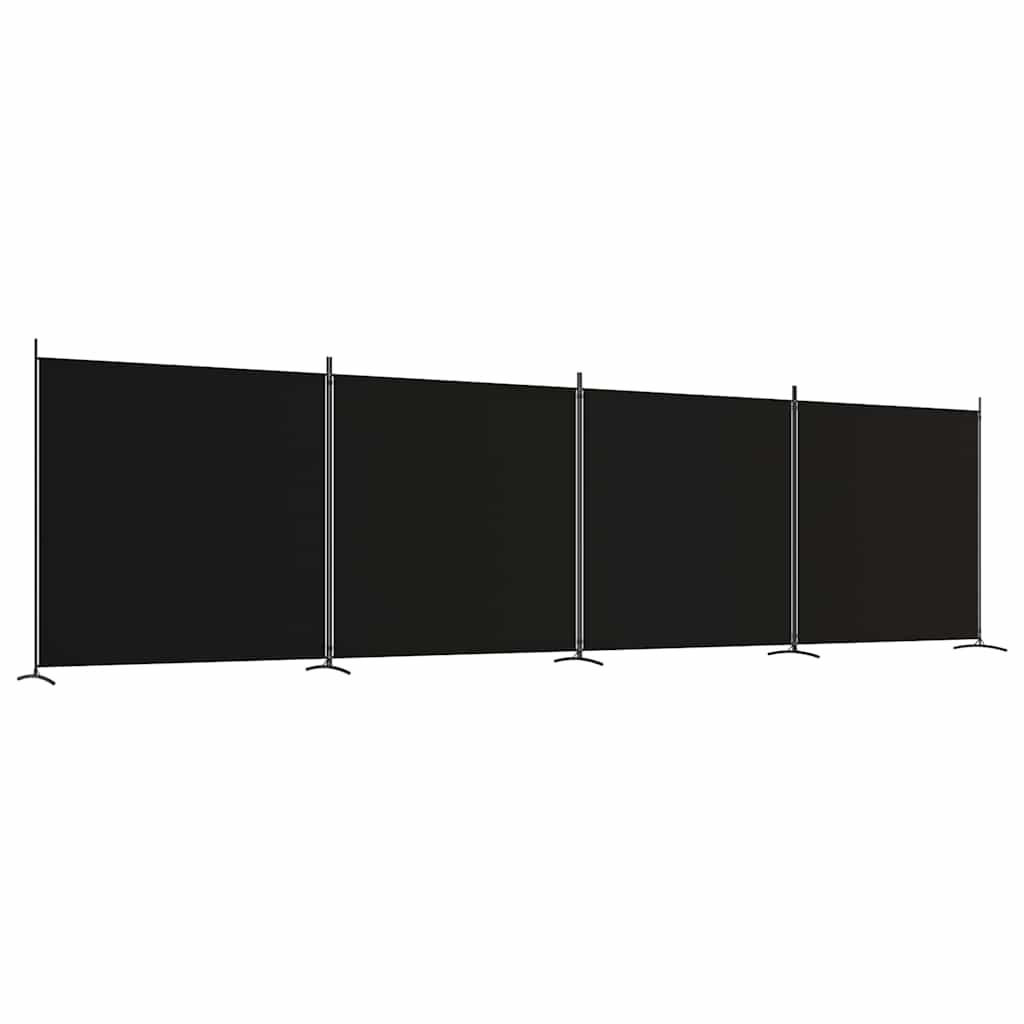 Vidaxl kamerscherm met 4 panelen 698x180 cm stof zwart
