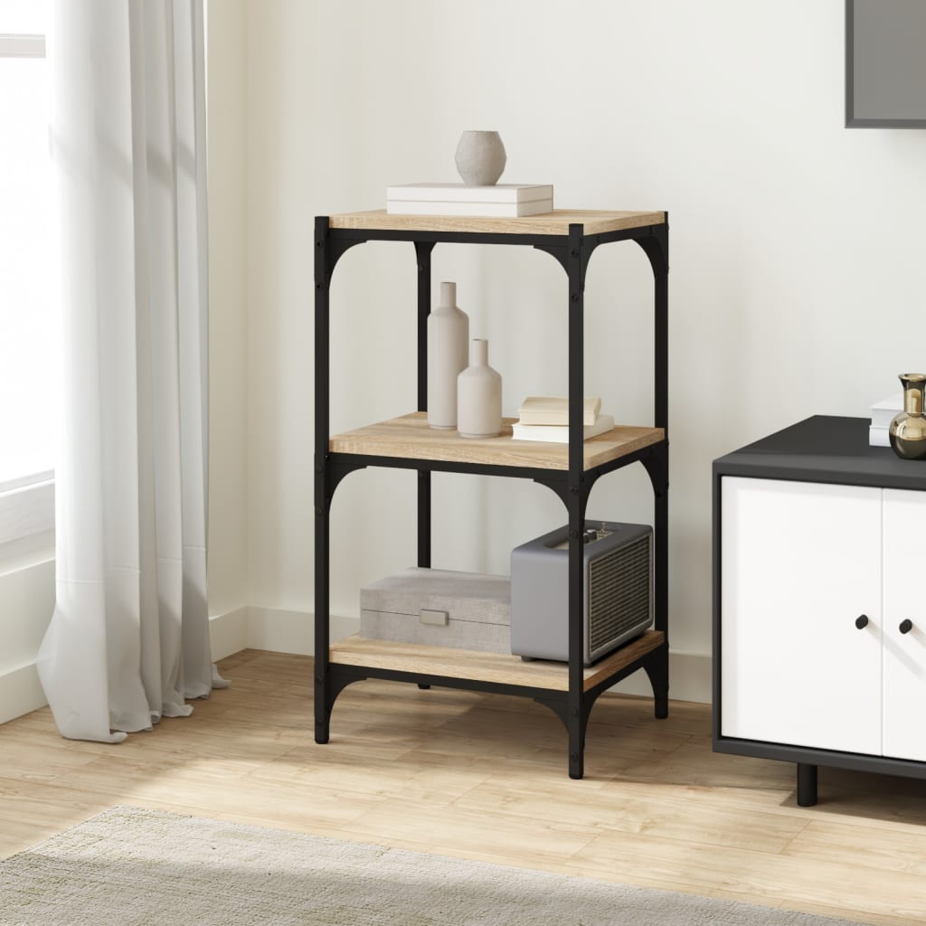 Vidaxl boekenkast 40x33x70,5 cm bewerkt hout en staal sonoma eiken