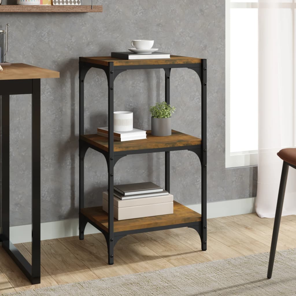 Vidaxl boekenkast 40x33x70,5 cm bewerkt hout en staal gerookt eiken