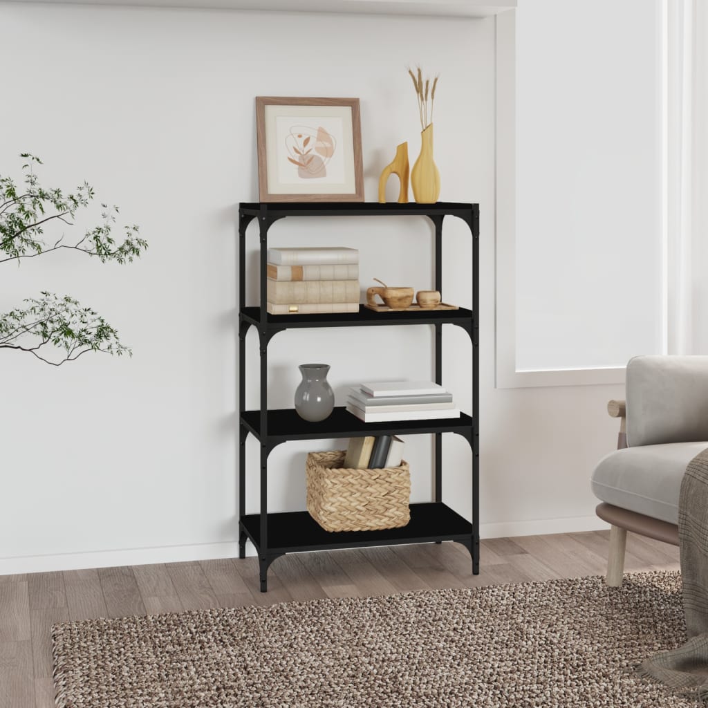 Vidaxl boekenkast 60x33x70,5 cm bewerkt hout en staal zwart
