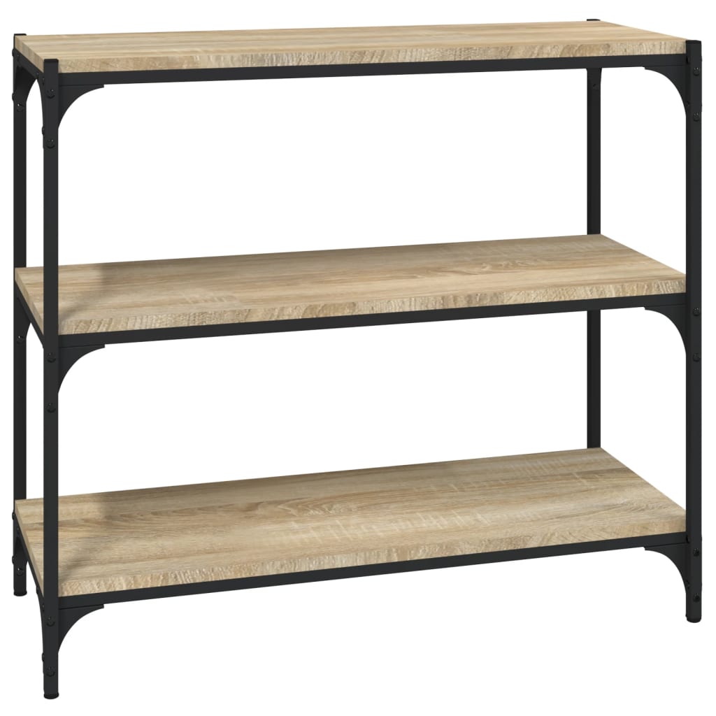 Vidaxl boekenkast 80x33x70,5 cm hout en staal sonoma eikenkleur