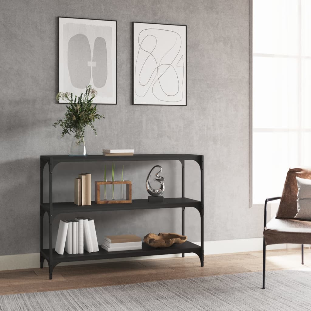 Vidaxl boekenkast 100x33x70,5 cm bewerkt hout en staal zwart