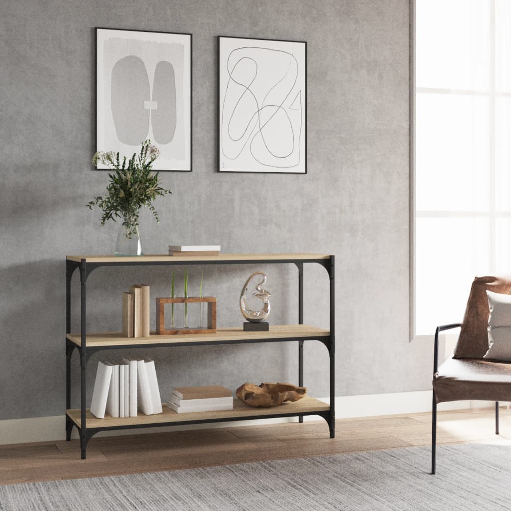 Vidaxl boekenkast 100x33x70,5 cm bewerkt hout en staal sonoma eiken