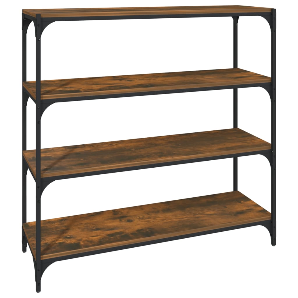 Vidaxl boekenkast 100x33x100 cm bewerkt hout en staal gerookt eiken