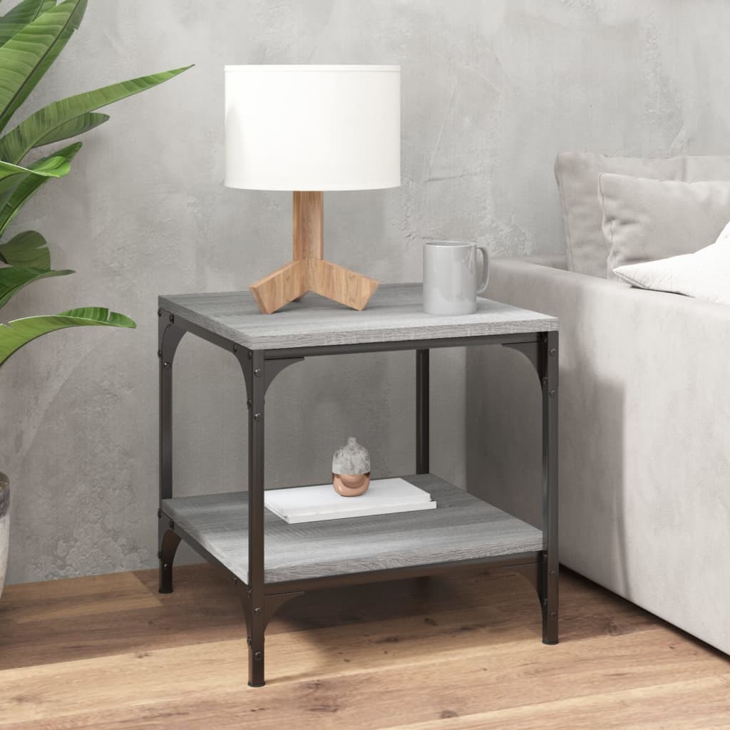 Vidaxl bijzettafels 2 st 40x40x40 cm bewerkt hout grijs sonoma eiken