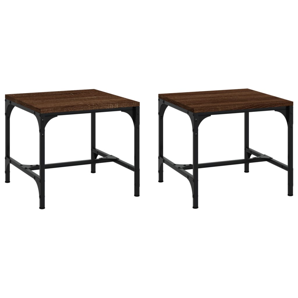 Vidaxl bijzettafels 2 st 40x40x35 cm bewerkt hout bruineiken