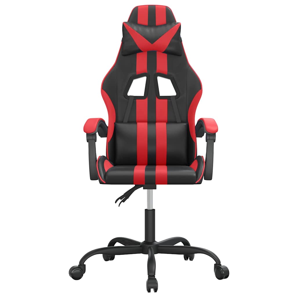 Vidaxl gamestoel draaibaar kunstleer zwart en rood